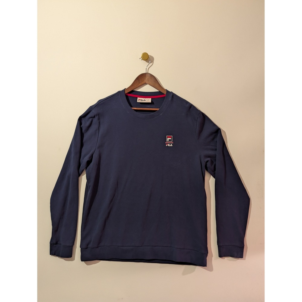 Fila Sweatshirt Mens XL Navy Blue Embroidered Logo Sportswear Pullover